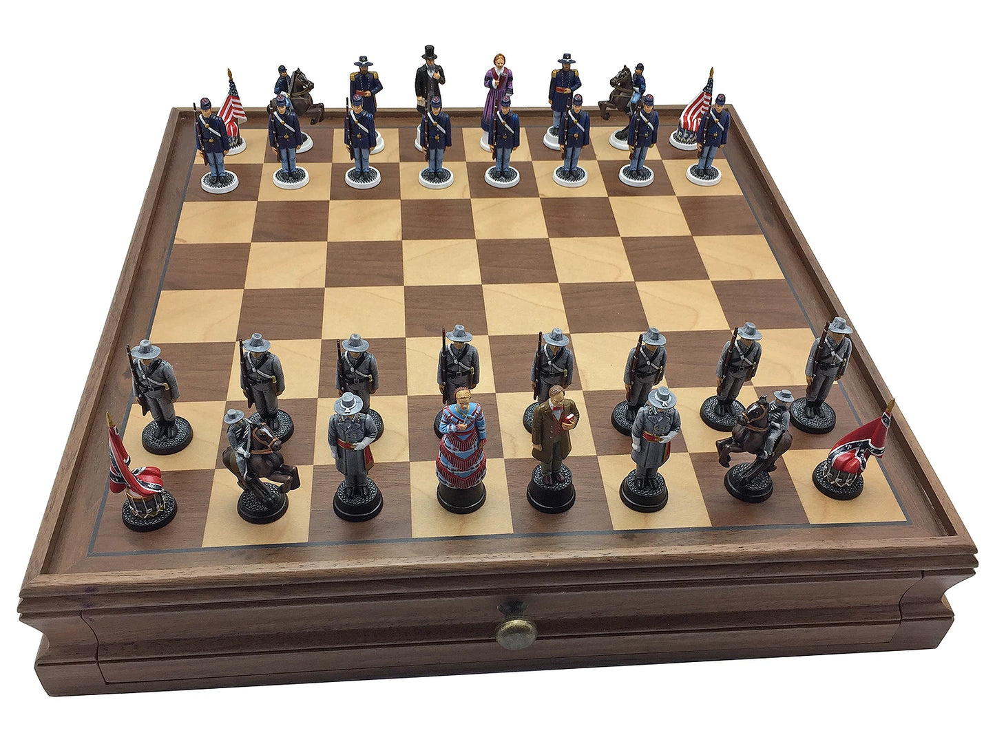 Toy soldier American Civil War Chess Set. Hand painted.