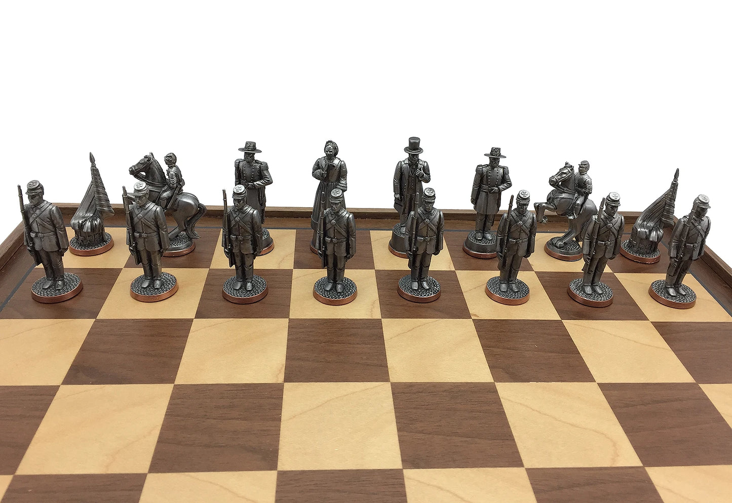 Toy soldier Antique finish. American Civil War Chess Set. Union troops.