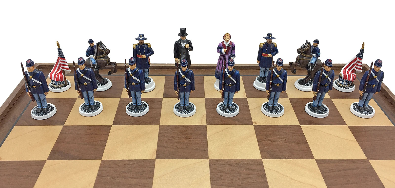 Toy soldier American Civil War Chess Set. Hand painted. Union troops.