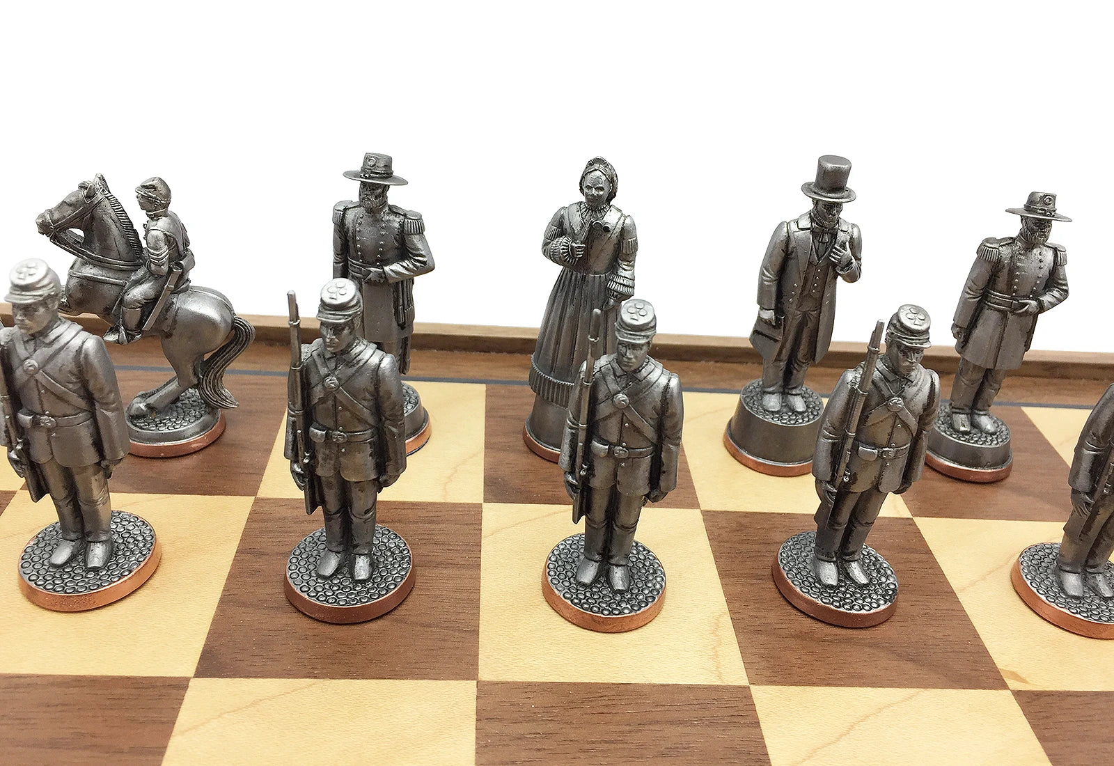 Toy soldier Antique finish. American Civil War Chess Set. Lincoln.