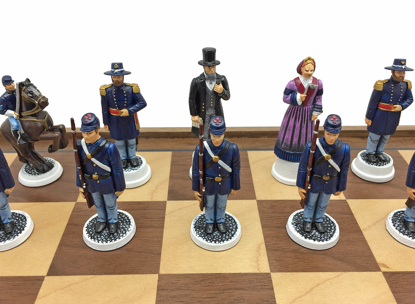Toy soldier American Civil War Chess Set. Hand painted. Lincoln.