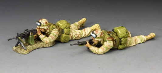 King & Country Rangers M249 SAW team prone firing 1/30 scale modern military toy soldiers BHD010