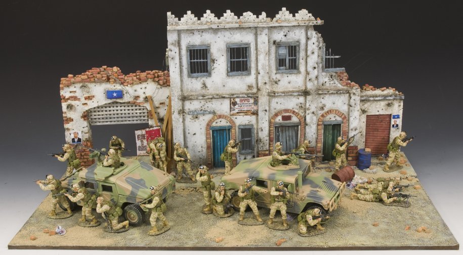 Black Hawk down diorama military miniatures.