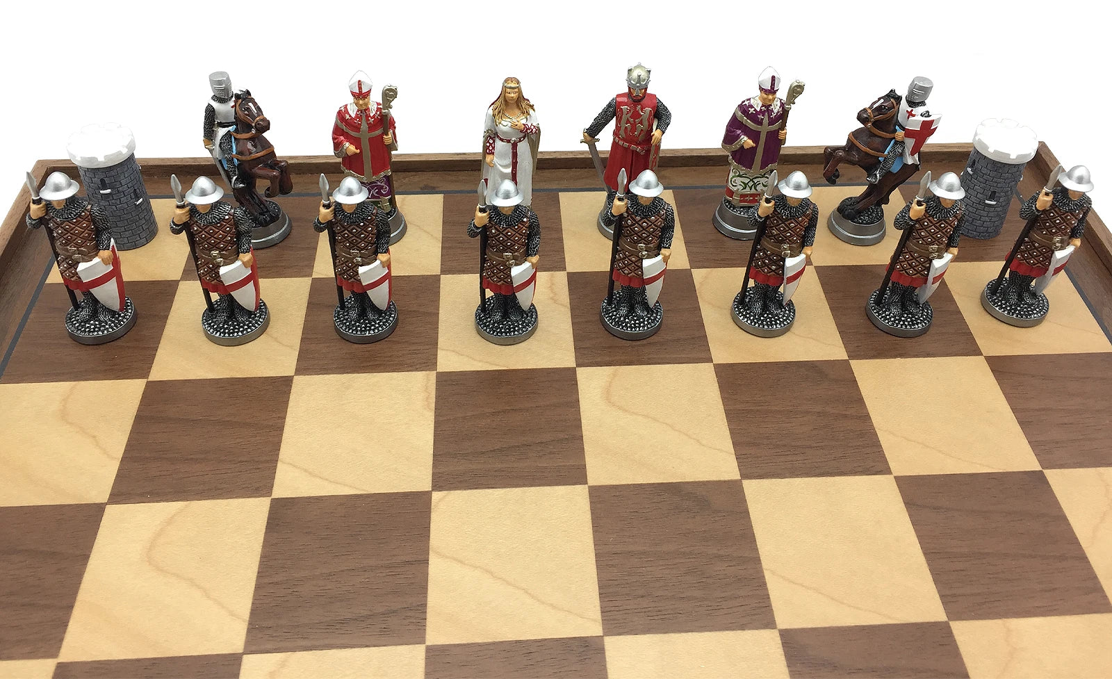 Hand painted chess set pieces Crusades Chess Set. Richard the Lionheart.