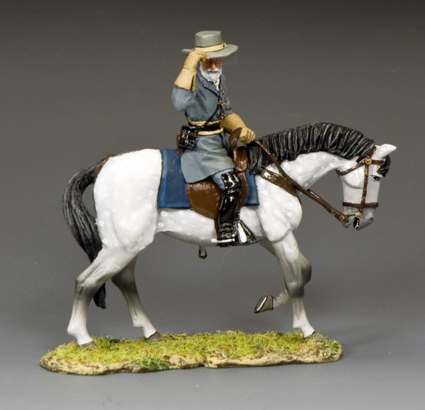 General Robert E. Lee toy soldier on horseback with a gray background