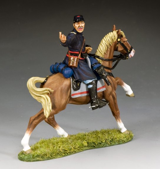 Colonel John W. McLane military miniature riding a rearing horse.