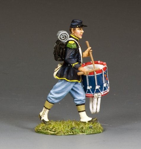 Model of a Infantry drummer boy with a drum on a gray background