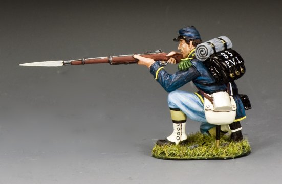 Military miniature Kneeling Infantryman with rifle.