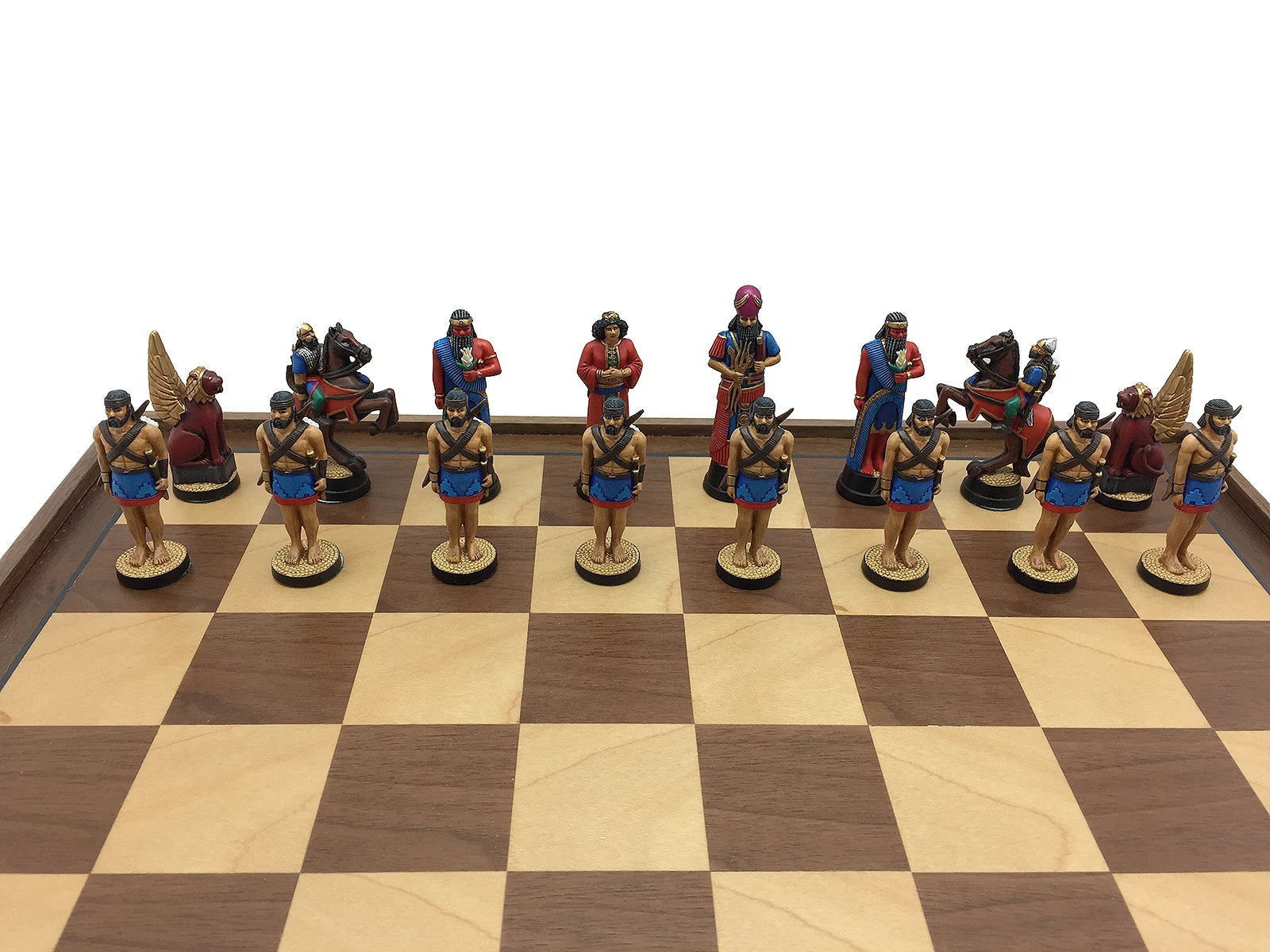 Toy soldier hand painted Egyptian Chess Set. Assyrian.