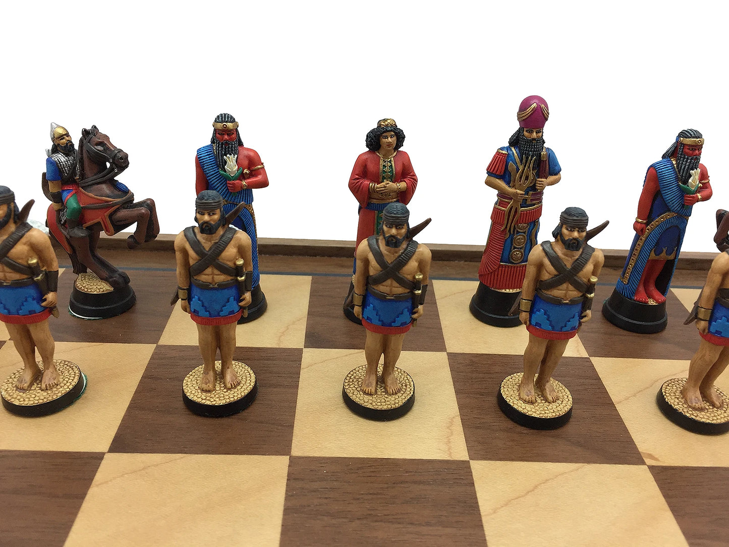 Toy soldier hand painted Egyptian Chess Set. Assyrian.