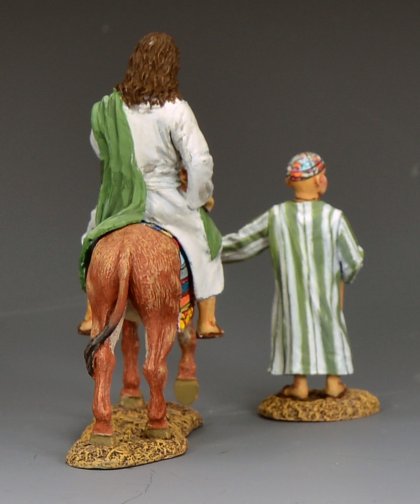 Jesus enters Jerusalem donkey biblical figurine King and Country LOJ061 1/30 scale matte religious toy soldier set with boy