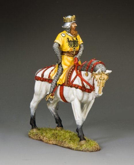 Emperor Barbarossa mounted medieval military miniature King and Country MK219 1/30 scale matte Crusader era Holy Roman Emperor figure