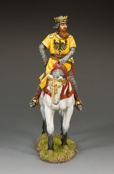 Emperor Barbarossa mounted medieval model soldier King and Country MK219 1/30 scale matte Crusader era Holy Roman Emperor figure