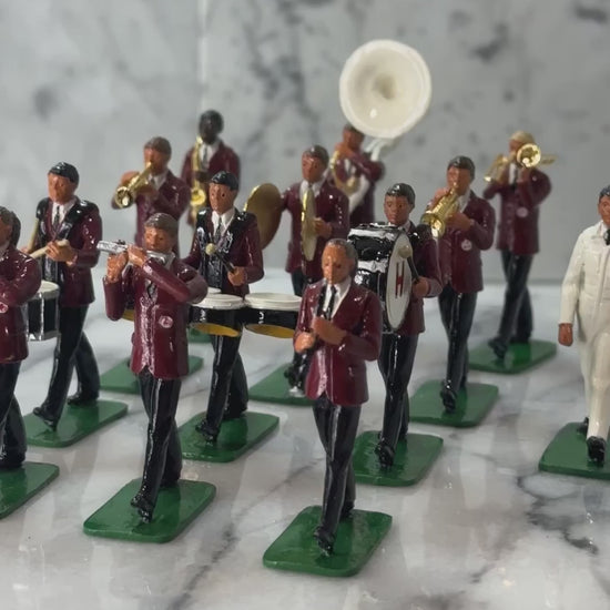 360 view of Collectible figurine set Harvard University Band.