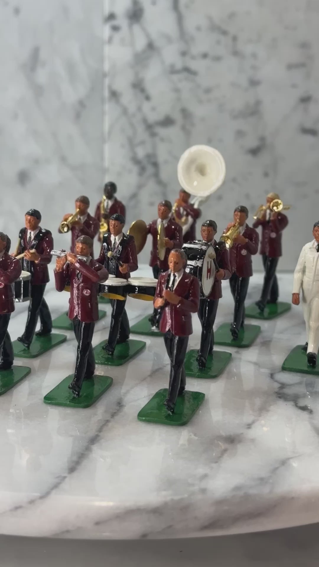 360 view of Collectible figurine set Harvard University Band.