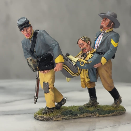 360 view of Carried Off – Confederate Wounded Officer Set