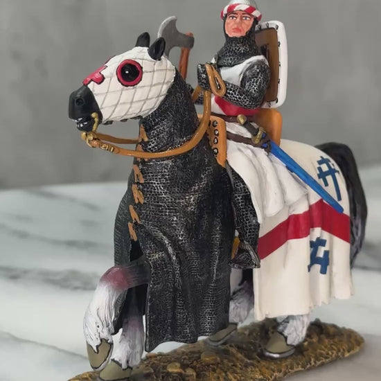 360 view o toy soldier figurine The White Swabian Knight.