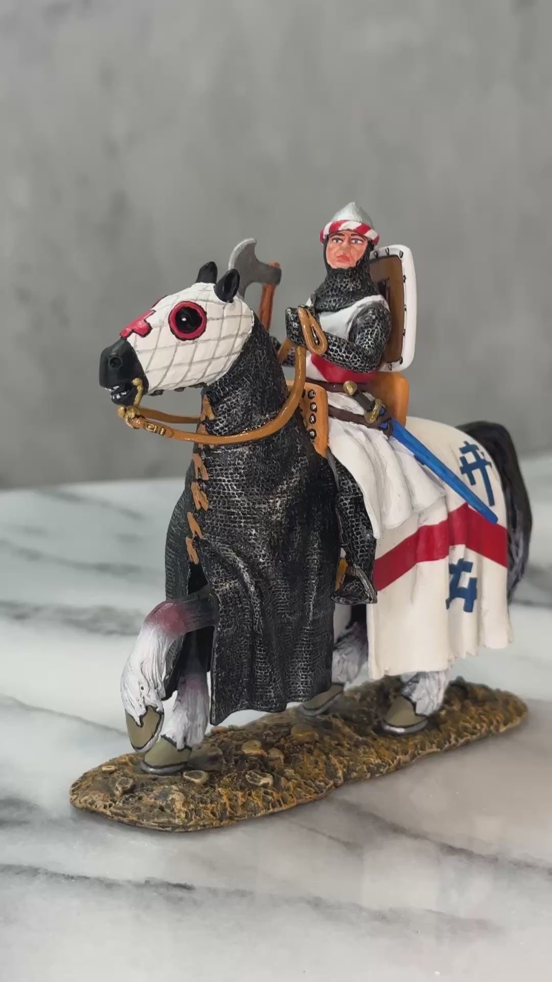 360 view o toy soldier figurine The White Swabian Knight.