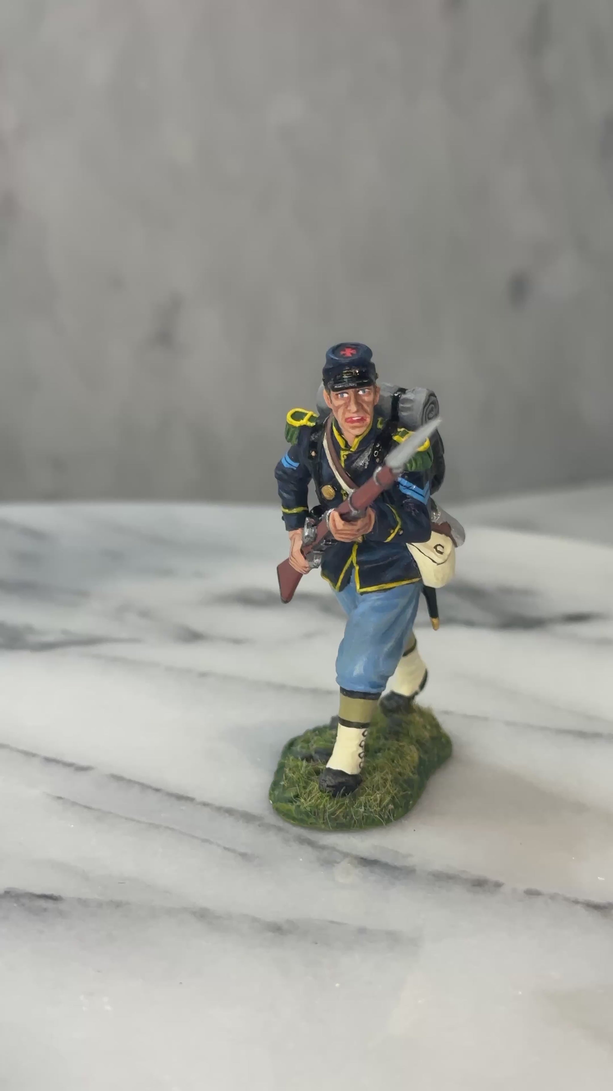 360 view of Infantry Corporal Charging toy soldier.