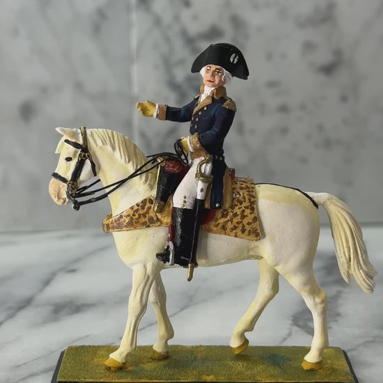 Collectible toy soldier army men George Washington on Horseback. 360 view.