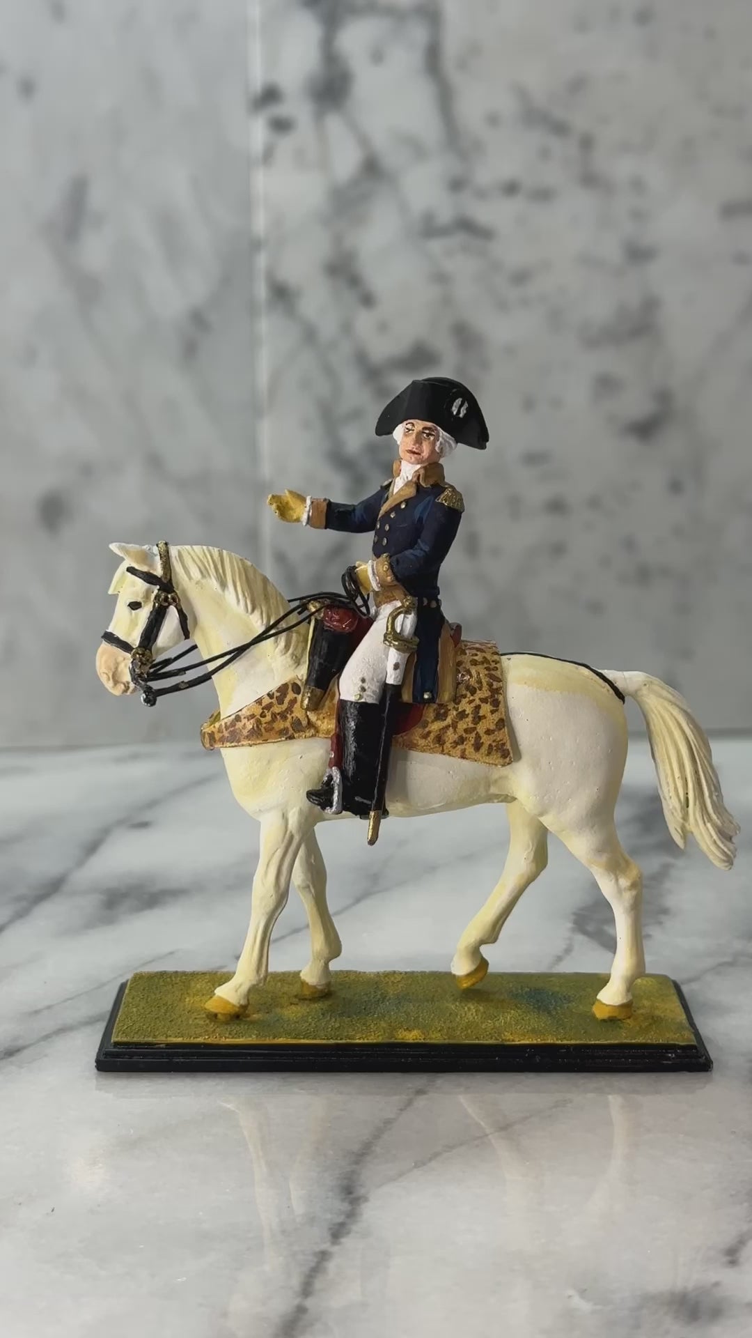 Collectible toy soldier army men George Washington on Horseback. 360 view.