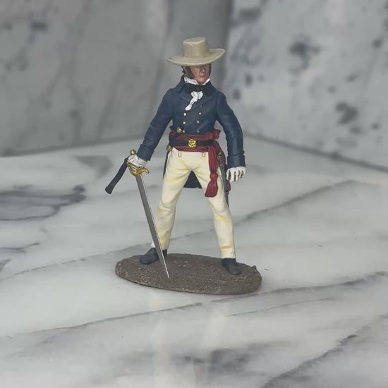 Collectible toy soldier army men William Travis with sword.