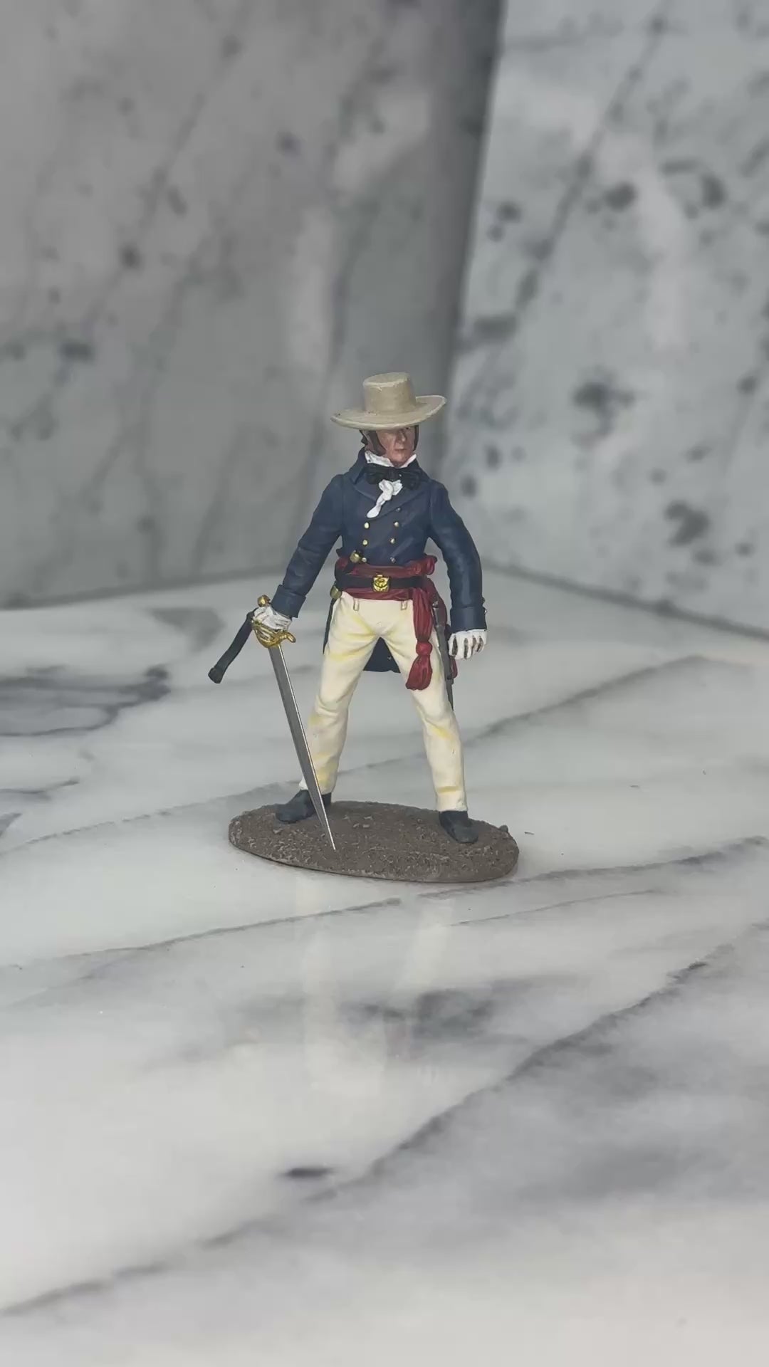 Collectible toy soldier army men William Travis with sword.