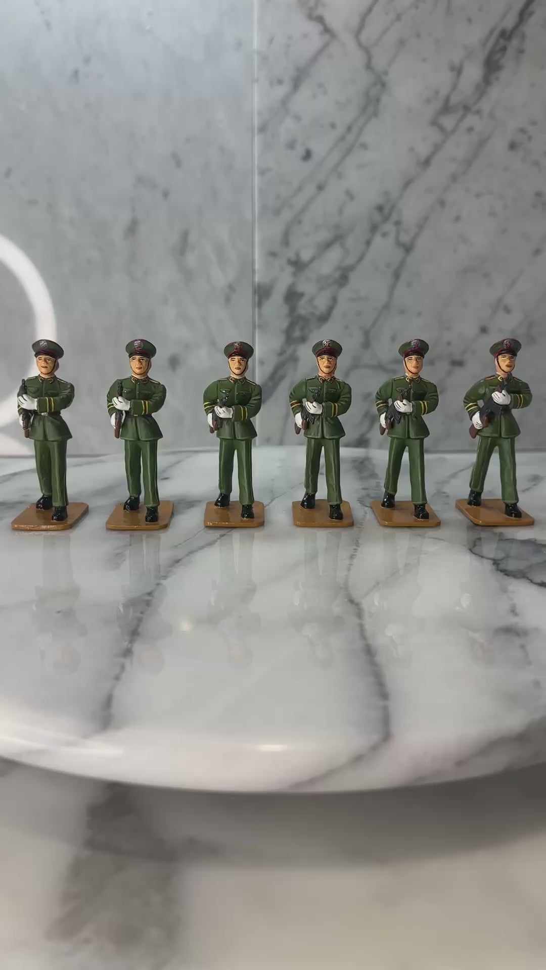 360 view of Collectible toy soldier figurine PLA army men.