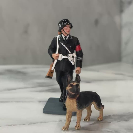 360 view of SS Dog Handler toy soldier figurine.