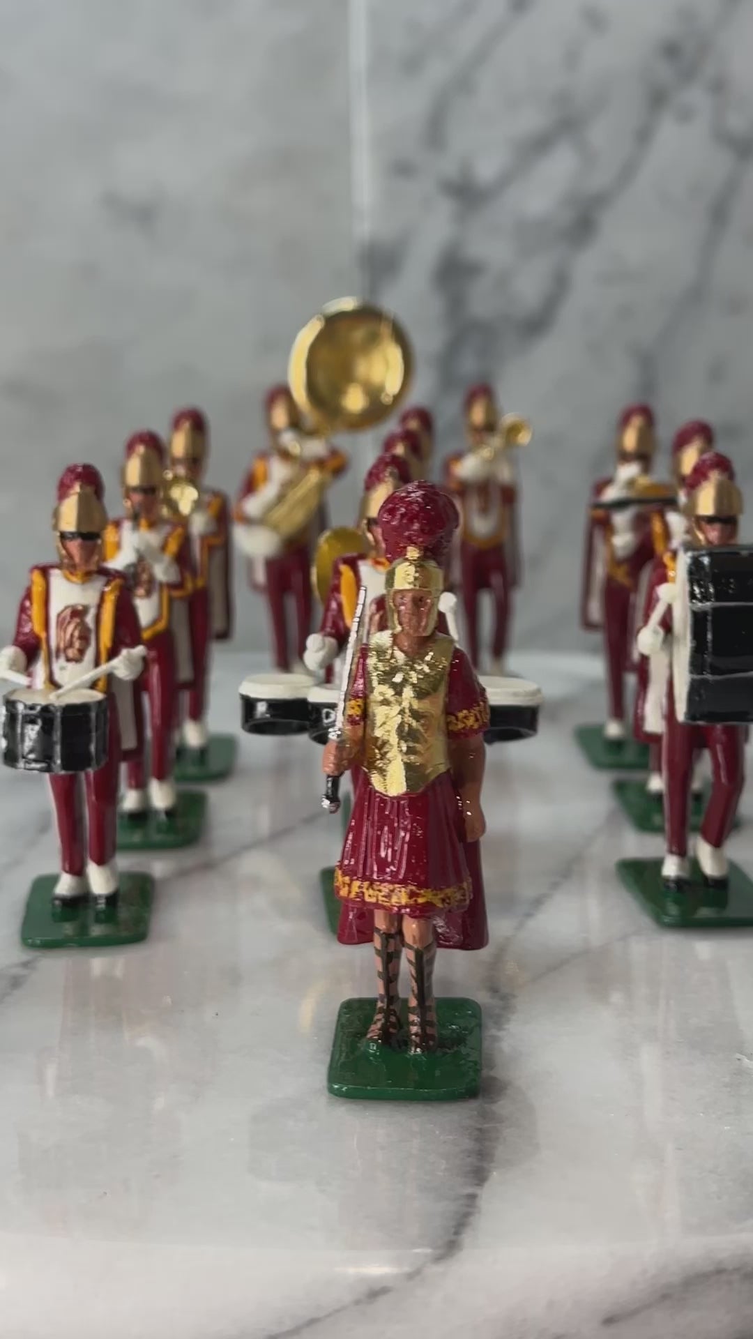 360 view of spirit of troy (USC) toy miniature marching band.