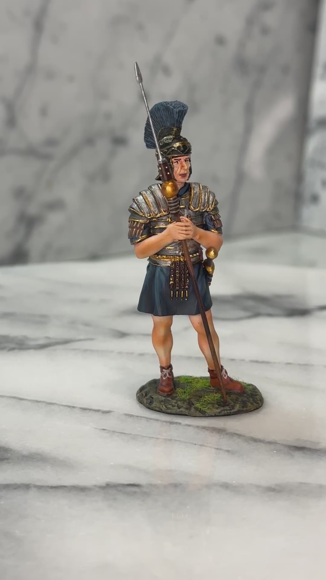 360 view of Collectible toy soldier miniature army men Praetorian Sentry.