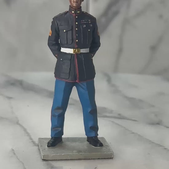 360 view of Marine toy soldier figurine.