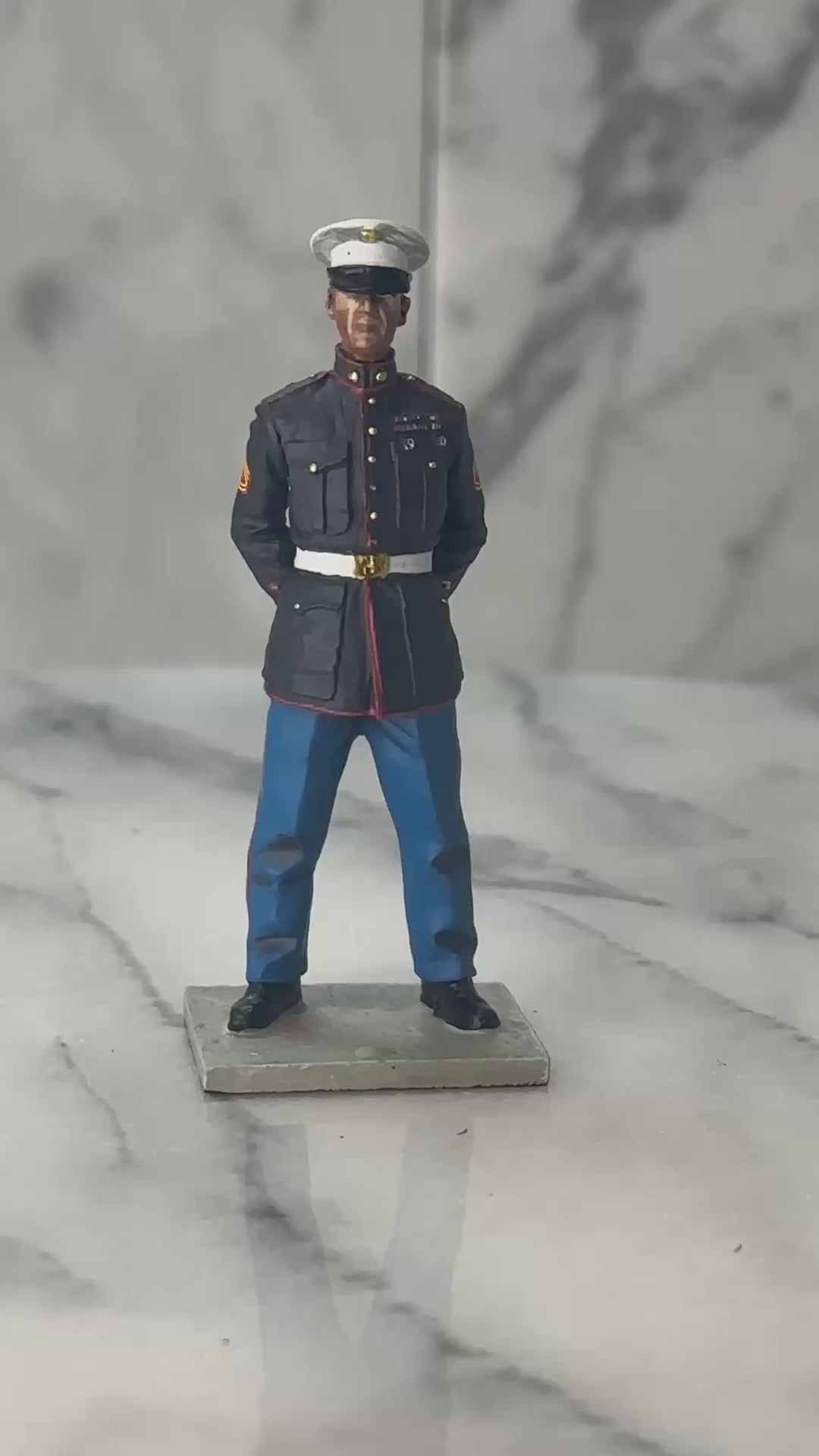 360 view of Marine toy soldier figurine.