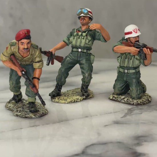 360 view of collectible toy soldier miniature army men republican guards gulf war.