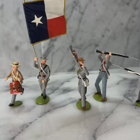 360 view of Collectible toy soldier miniature army men figurines the Texas Brigade.