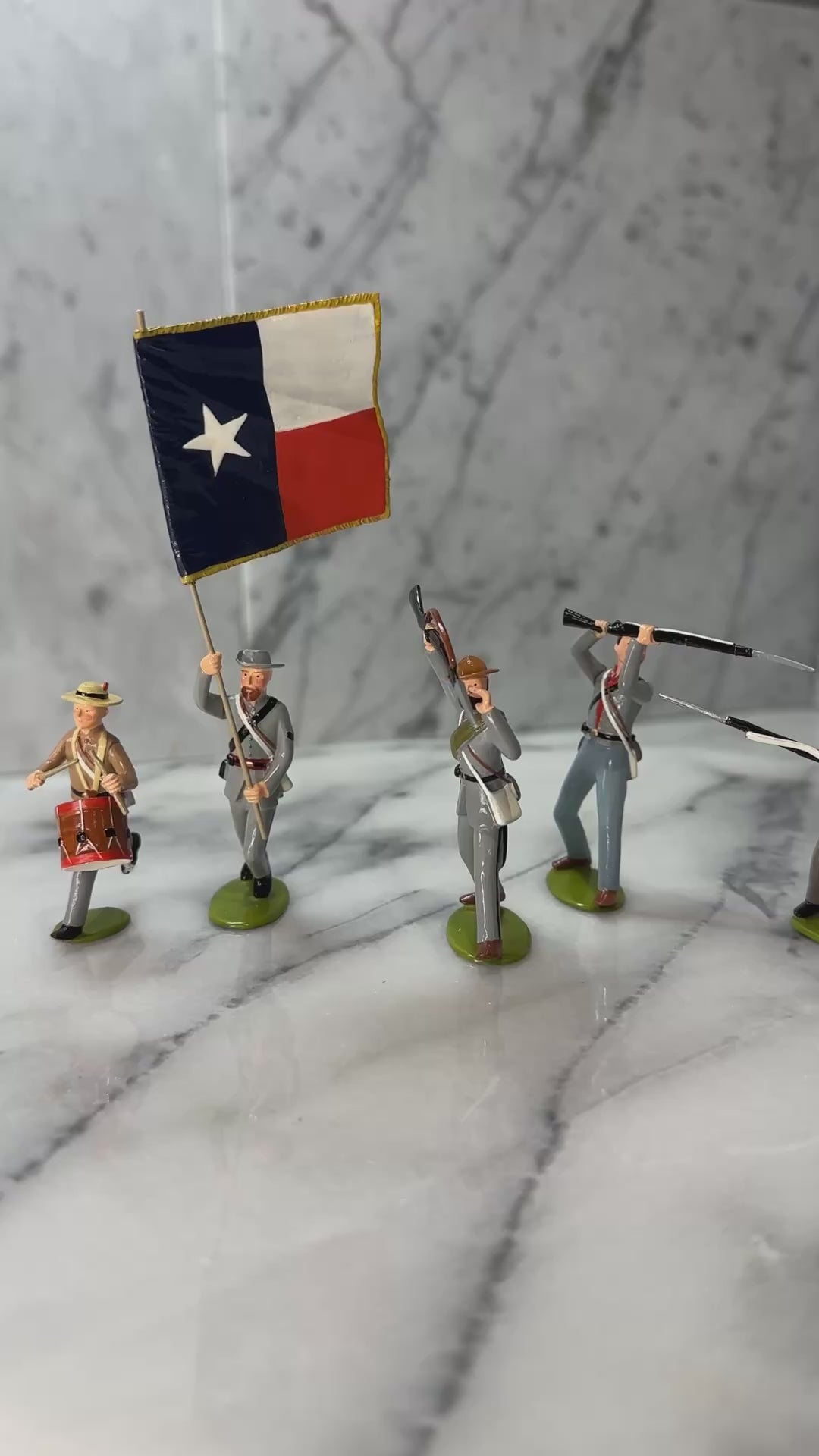 360 view of Collectible toy soldier miniature army men figurines the Texas Brigade.