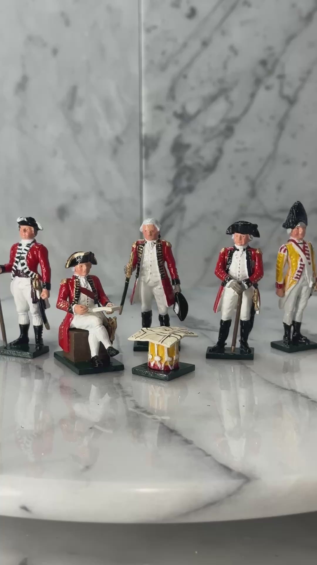 360 view of toy soldier miniature army men British Generals.