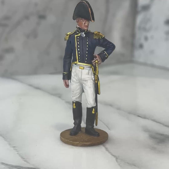 360 view of Collectible toy soldier miniature army men figurine U.S. Navy Captain, 1810-15