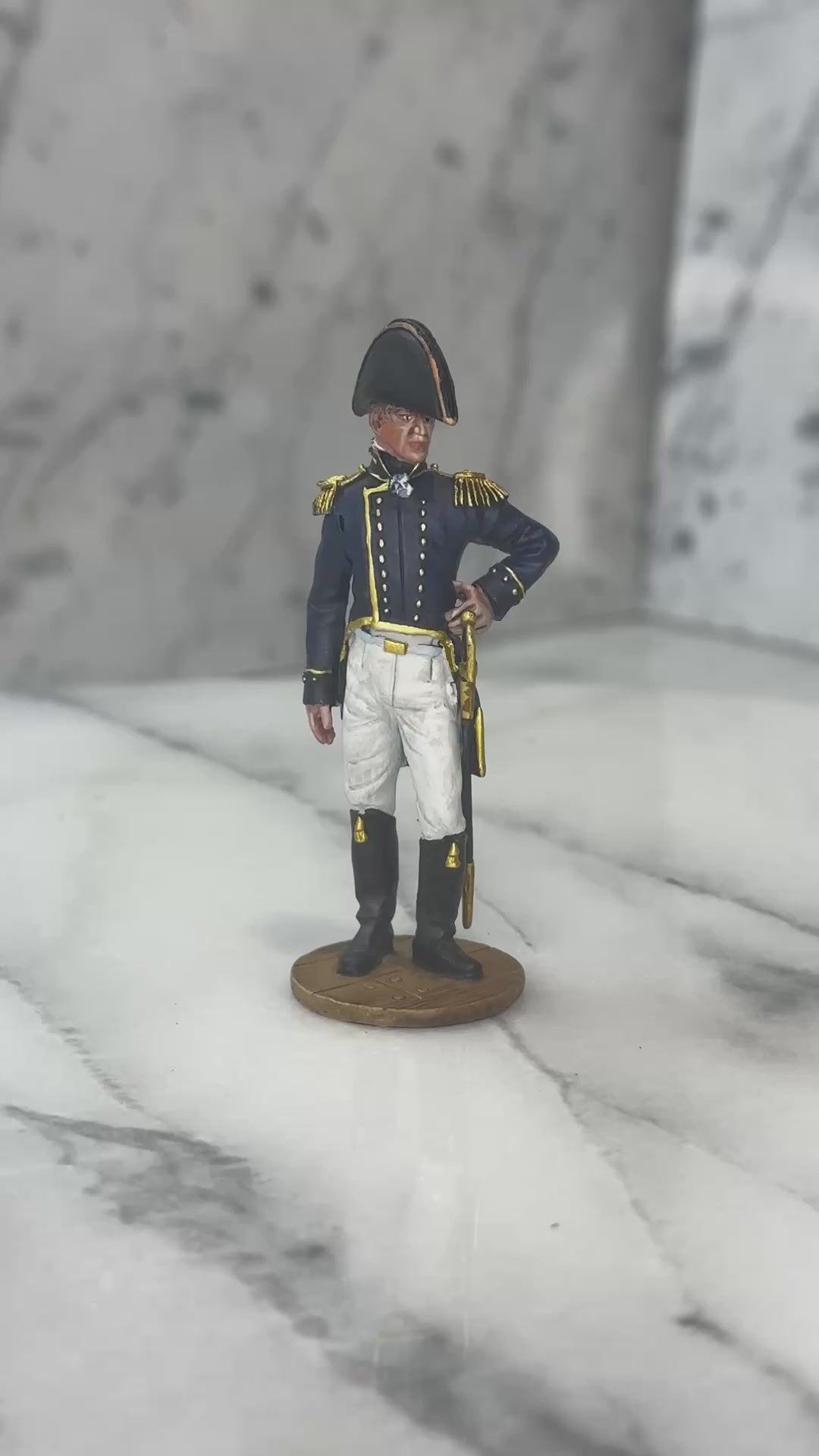 360 view of Collectible toy soldier miniature army men figurine U.S. Navy Captain, 1810-15