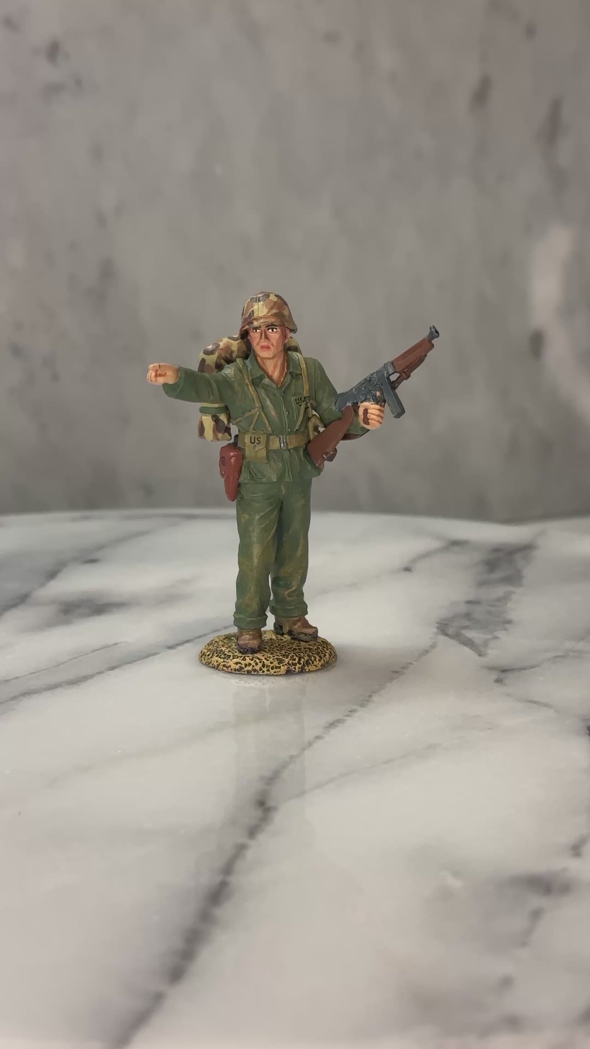 360 view of Pointing Marine 'Gunny'.