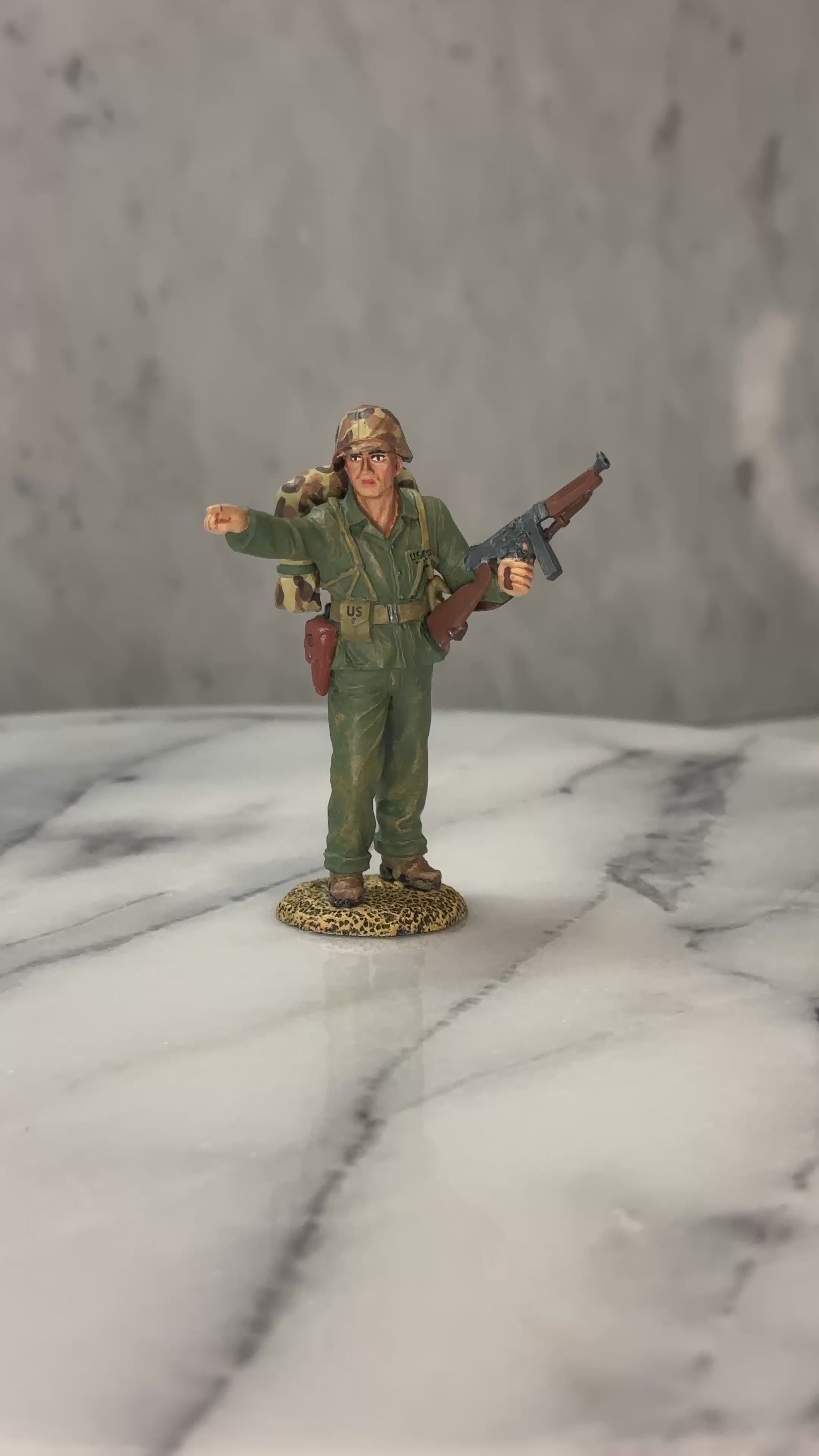 360 view of Pointing Marine 'Gunny'.