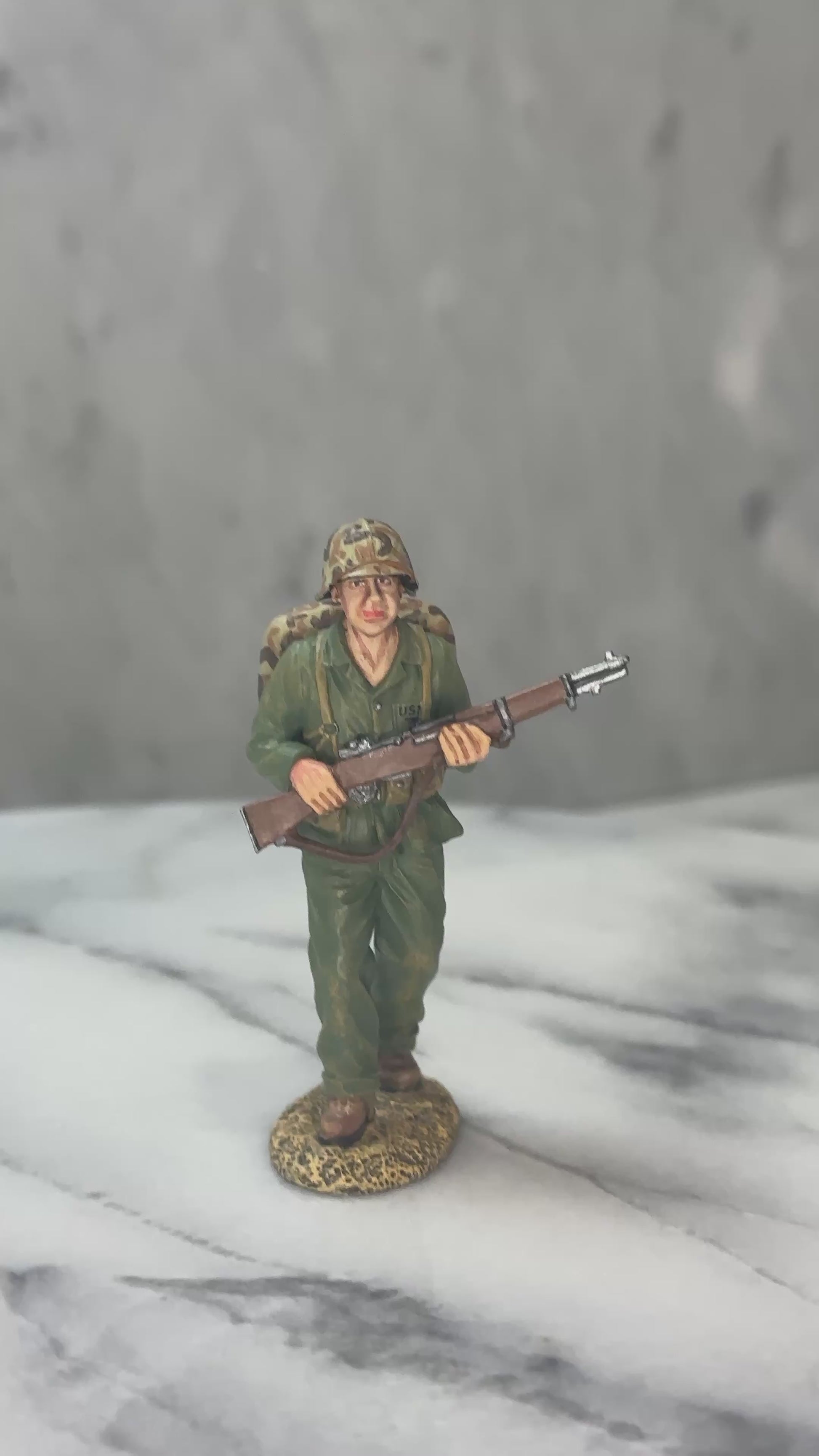 Walking Marine. 360 view of toy soldier.