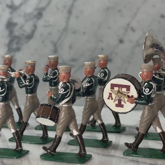 360 view of Collectible toy soldier miniature army men Fightin' Texas Aggie Band..