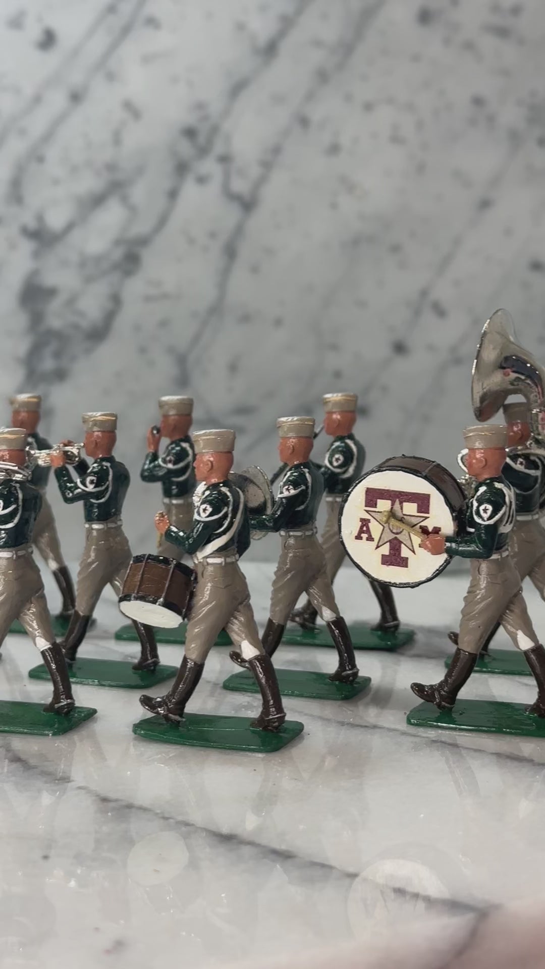 360 view of Collectible toy soldier miniature army men Fightin' Texas Aggie Band..