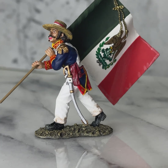 360 view of toy soldier Mexican Army Flagbearer