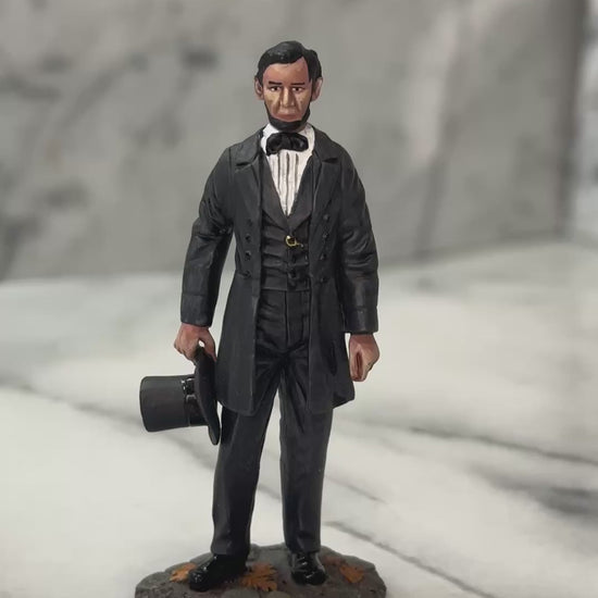 360 view of Collectible toy soldier miniature Abraham Lincoln.