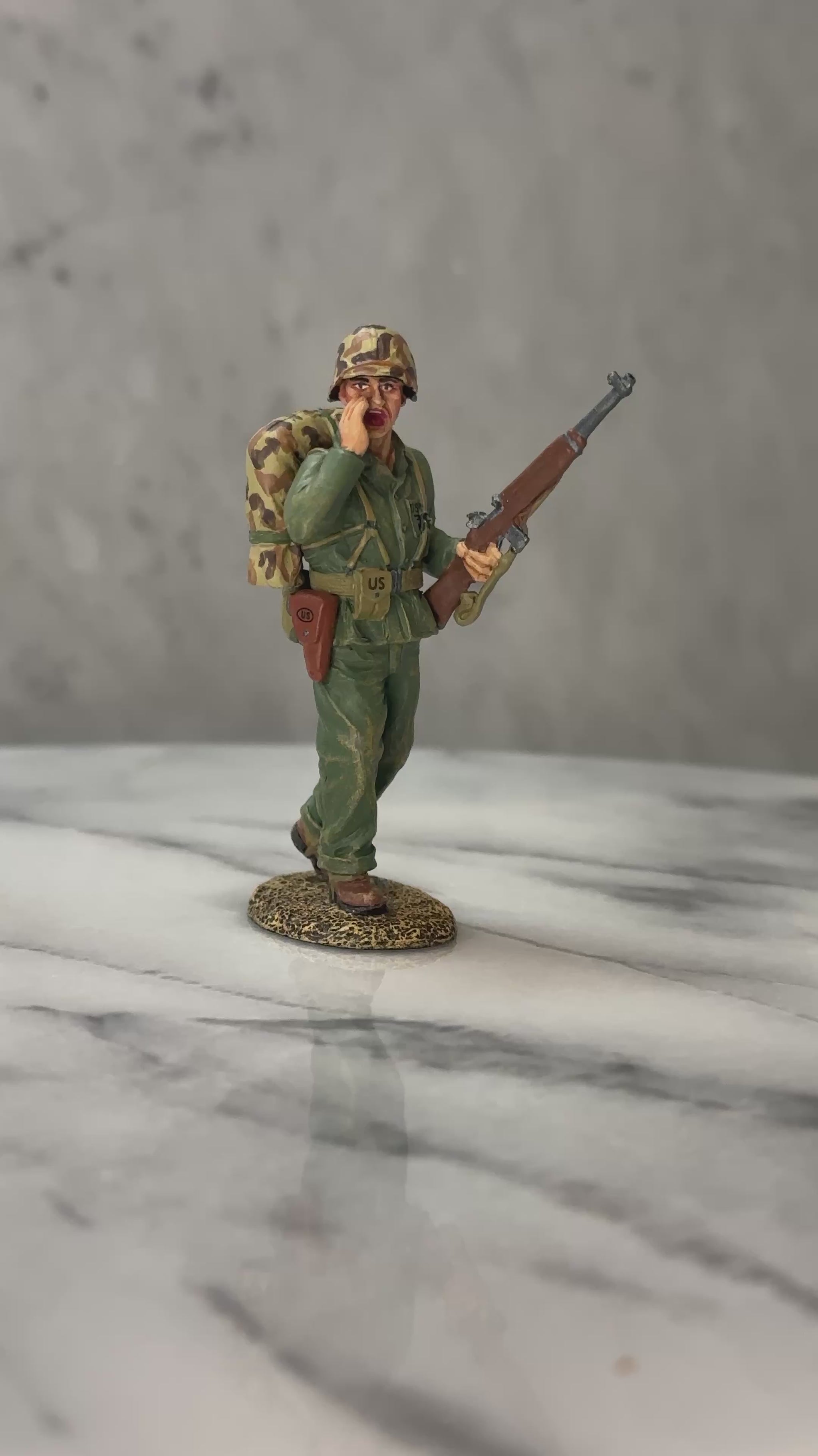 360 view of toy soldier Shouting Marine Officer.