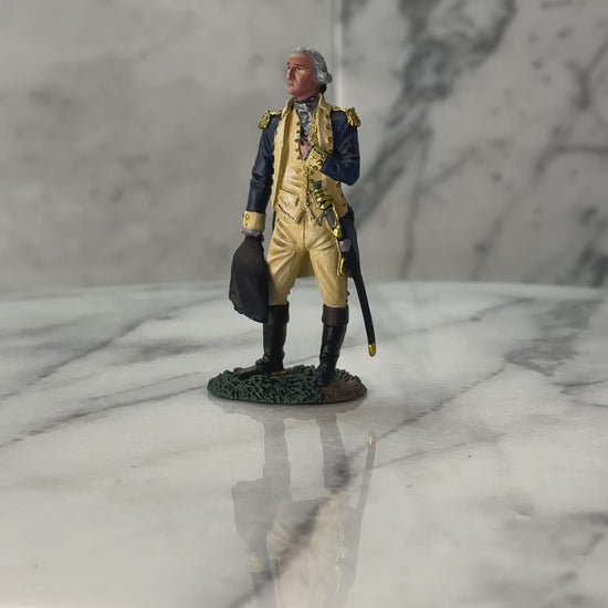 360 degree view of collectible toy soldier miniature George Washington.