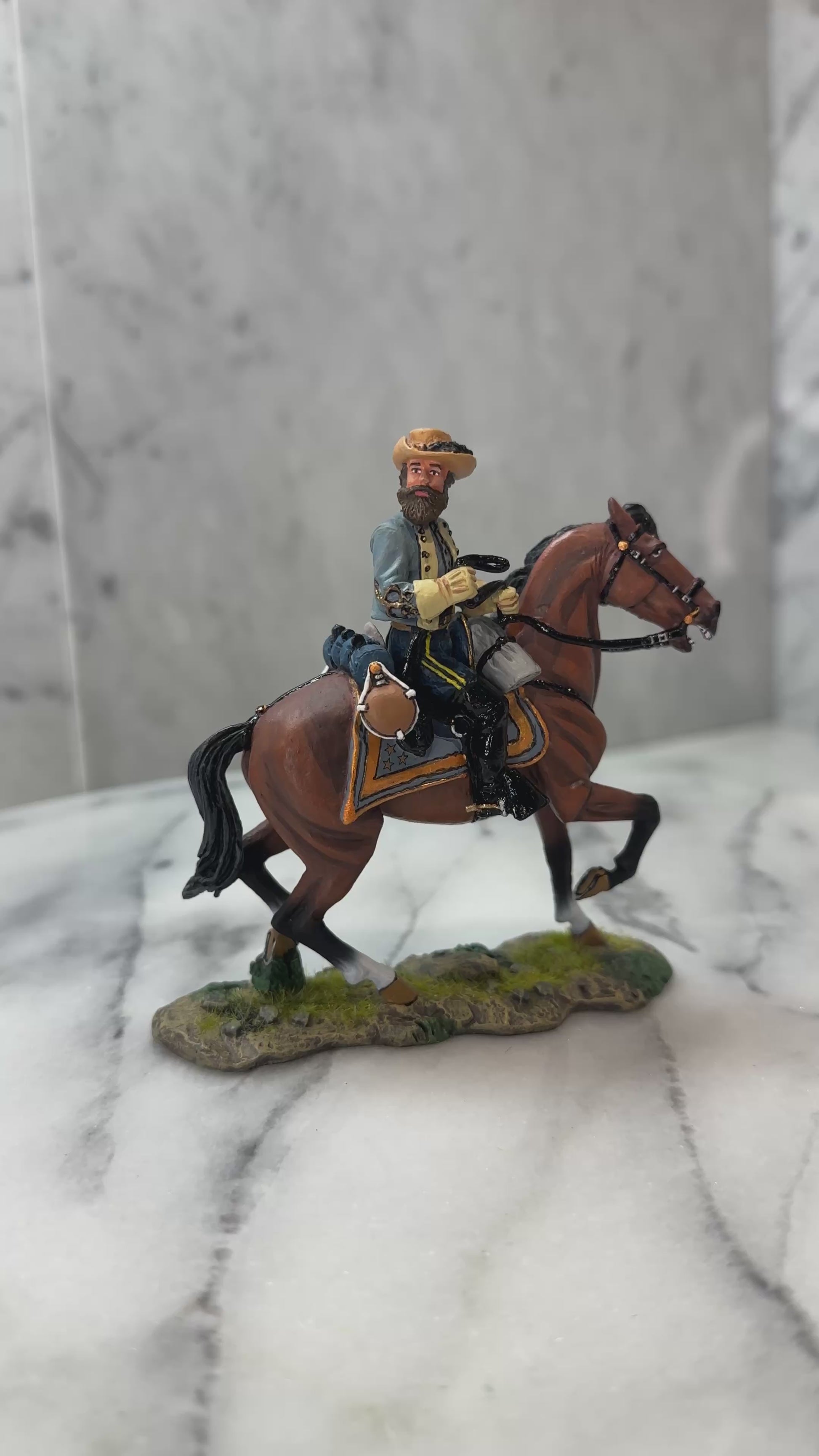 360 view of toy soldier figurine Major General J.E.B. Stuart