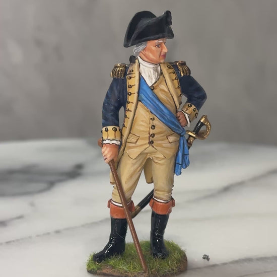 360 view of Toy Soldier military miniature George Washington.